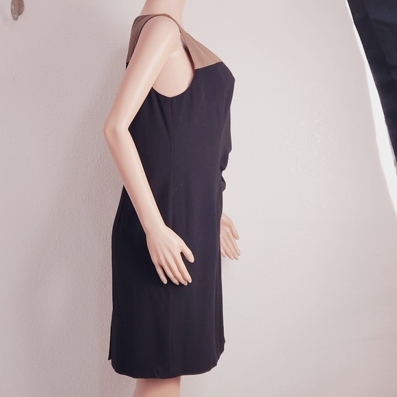Vince Camuto Color Block Sheath Sleeveless Burnt Orange Black Brown Size: 14 - Picture 10 of 12